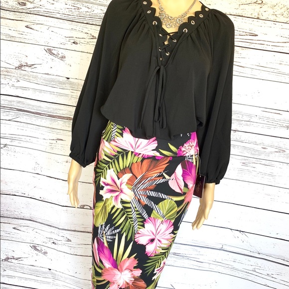 Thalia Sodi Printed Scuba Pencil Skirt - Picture 3 of 8